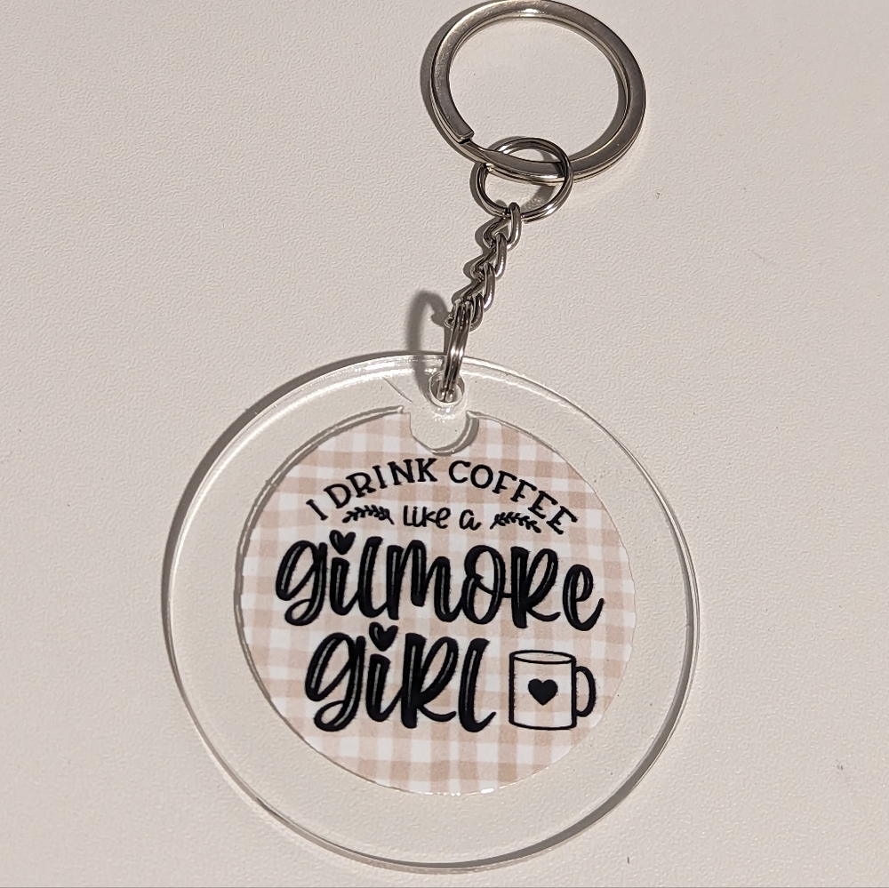 Gilmore Girls & Coffee Themed Keychain New!